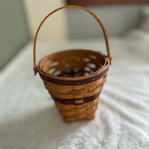 Longaberger Brown and burgundy Woven Basket VINTAGE